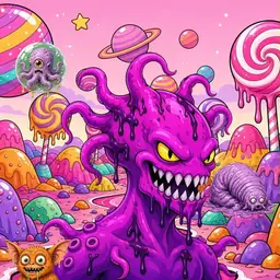 Oozlings #4585, Squid · Candy Planet