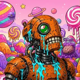 Oozlings #4587, Rusty Robot · Candy Planet