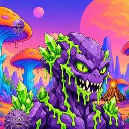 Oozlings #459, Crystal Rock · Mushroom Desert