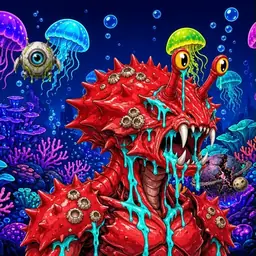 Oozlings #4593, Crab · Glow Reef
