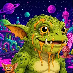 Oozlings #4595, Toad Goblin · Neon City