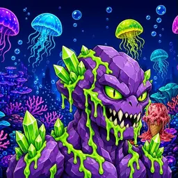Oozlings #4599, Crystal Rock · Glow Reef