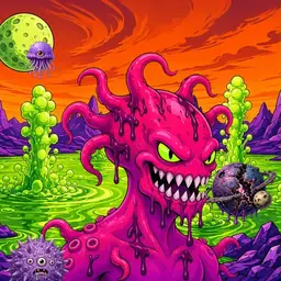 Oozlings #46, Mutated Squid · Acid Lake