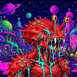 Oozlings #4601, Crab · Neon City