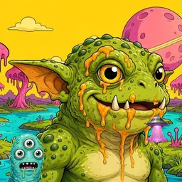 Oozlings #4605, Toad Goblin · Turquoise Swamp
