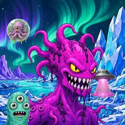 Oozlings #4607, Squid · Aurora Ice