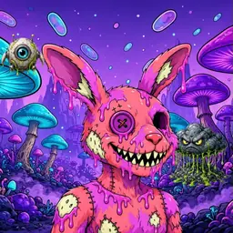 Oozlings #4612, Mutated Zombie Bunny · Fungus Forest