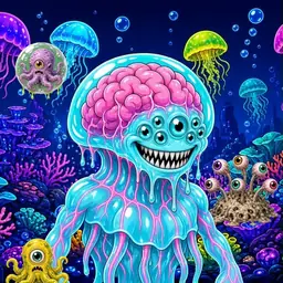 Oozlings #4614, Jellyfish Brain · Glow Reef