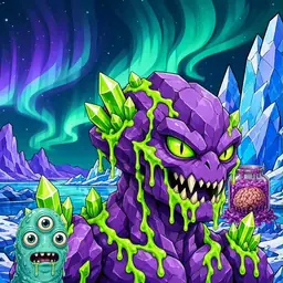 Oozlings #4615, Crystal Rock · Aurora Ice