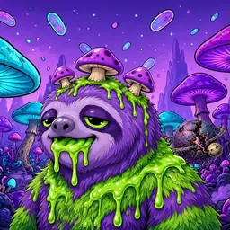 Oozlings #4616, Slime Sloth · Fungus Forest