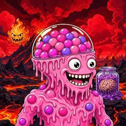 Oozlings #4617, Gumball Brain · Lava Fields
