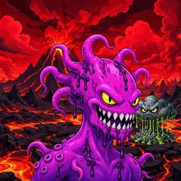 Oozlings #4622, Squid · Lava Fields