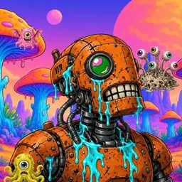 Oozlings #4625, Rusty Robot · Mushroom Desert