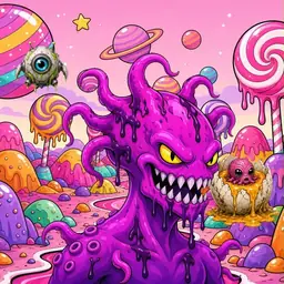 Oozlings #4631, Squid · Candy Planet