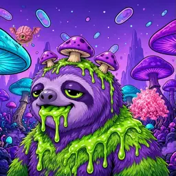 Oozlings #4632, Slime Sloth · Fungus Forest