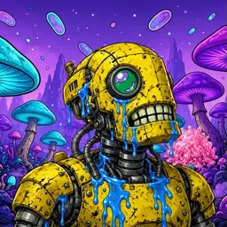 Oozlings #4634, Mutated Rusty Robot · Fungus Forest