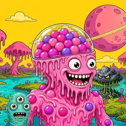 Oozlings #4641, Gumball Brain · Turquoise Swamp