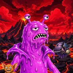 Oozlings #4642, Mutated Slug · Lava Fields