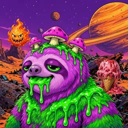 Oozlings #4644, Mutated Slime Sloth · Ship Junkyard
