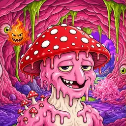 Oozlings #465, Mushroom Head · Flesh Cave