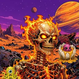 Oozlings #4650, Fire Skull · Ship Junkyard