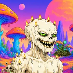 Oozlings #4651, Candle Wax · Mushroom Desert