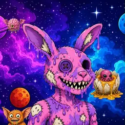 Oozlings #4653, Zombie Bunny · Void Nebula