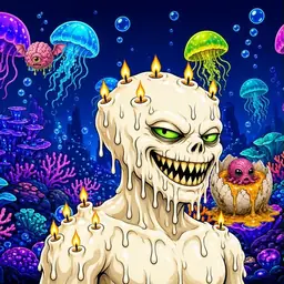 Oozlings #4655, Candle Wax · Glow Reef
