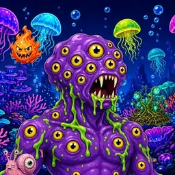Oozlings #4659, Eyeball Cluster · Glow Reef