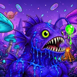 Oozlings #4660, Mutated Anglerfish · Fungus Forest