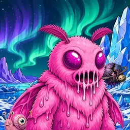 Oozlings #4661, Mutant Moth · Aurora Ice