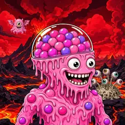Oozlings #4667, Gumball Brain · Lava Fields