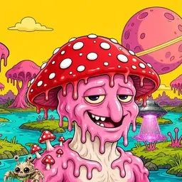 Oozlings #467, Mushroom Head · Turquoise Swamp