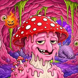 Oozlings #4671, Mushroom Head · Flesh Cave