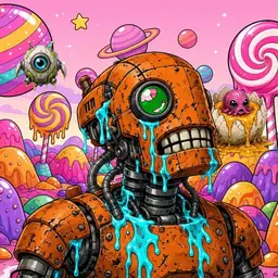 Oozlings #4676, Rusty Robot · Candy Planet