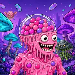Oozlings #468, Gumball Brain · Fungus Forest