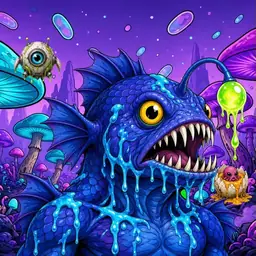 Oozlings #4684, Anglerfish · Fungus Forest