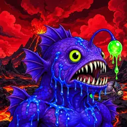 Oozlings #4687, Mutated Anglerfish · Lava Fields