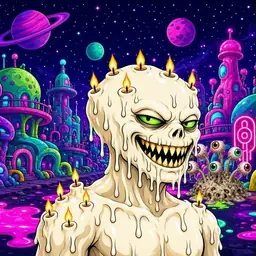Oozlings #4692, Candle Wax · Neon City