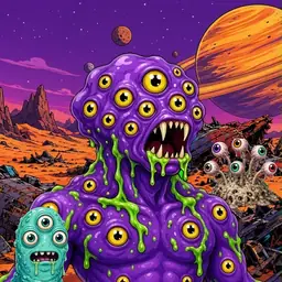 Oozlings #4702, Eyeball Cluster · Ship Junkyard