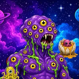 Oozlings #4703, Eyeball Cluster · Void Nebula