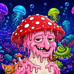 Oozlings #4708, Mushroom Head · Glow Reef