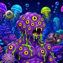 Oozlings #471, Eyeball Cluster · Glow Reef