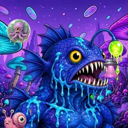 Oozlings #4713, Anglerfish · Fungus Forest