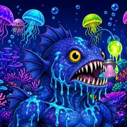 Oozlings #4714, Anglerfish · Glow Reef