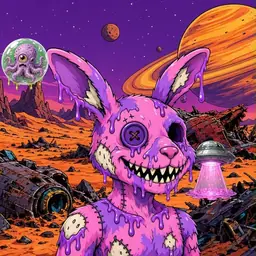 Oozlings #472, Zombie Bunny · Ship Junkyard