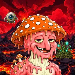 Oozlings #4722, Mutated Mushroom Head · Lava Fields