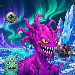 Oozlings #4723, Squid · Aurora Ice
