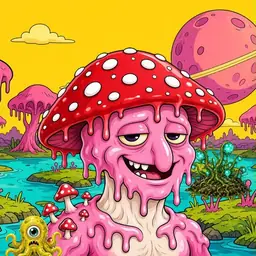 Oozlings #4727, Mushroom Head · Turquoise Swamp