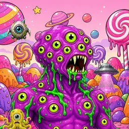 Oozlings #4731, Mutated Eyeball Cluster · Candy Planet